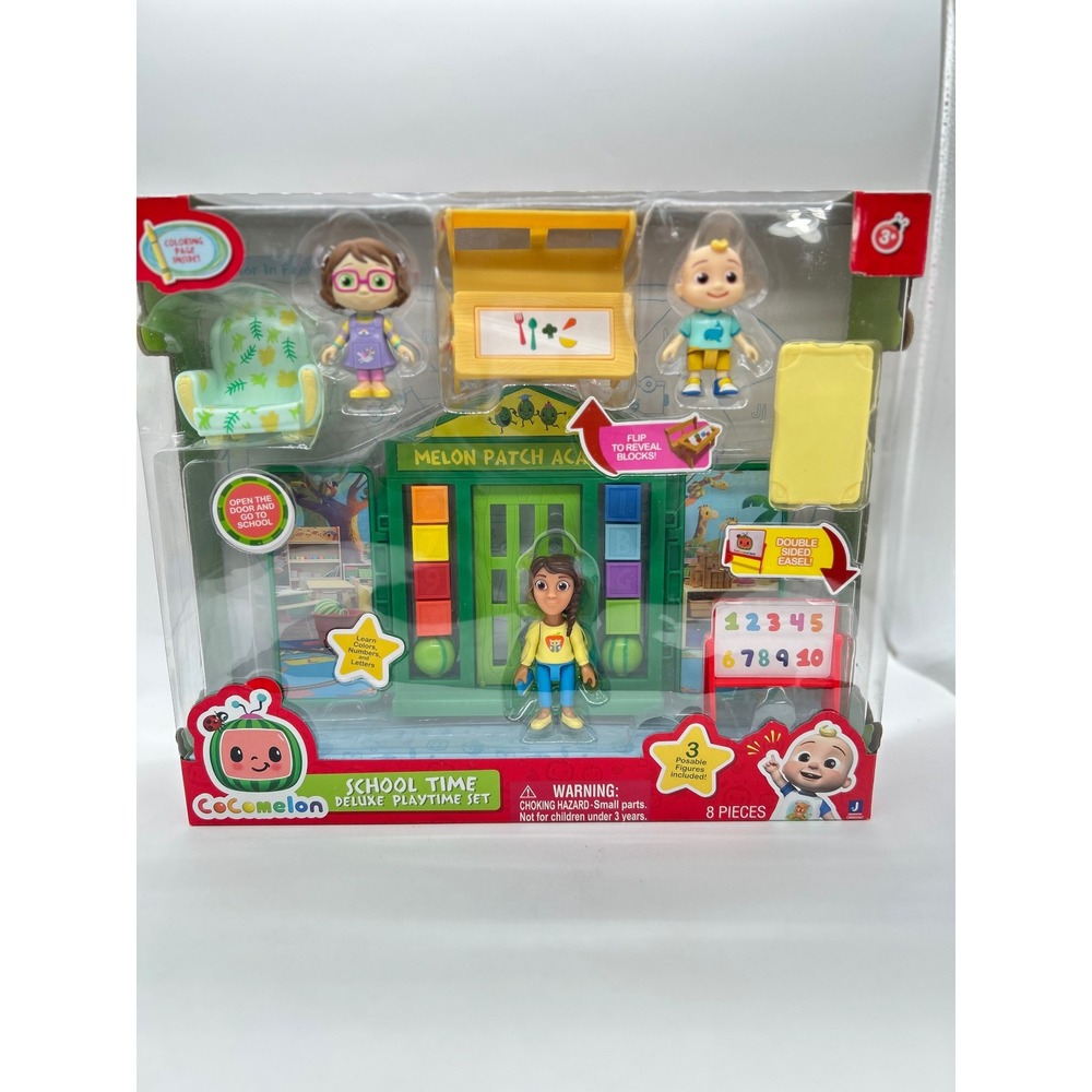 NEW Cocomelon School Time Deluxe Playtime Set 8 Pieces Figures Playset Toy‎